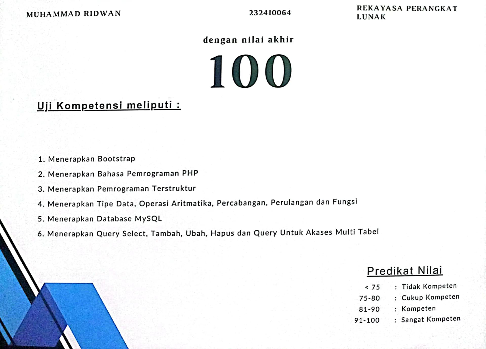 Hotel Booking System Development certificate 2